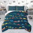 thumbnail image 1 of Castle Fairy Kids Teens Boys Kawaii Car Full Size Comforter Sets 3-Piece,Transportation Theme Bedding Comforter Set,Construction Vehicles Lightweight Bedding Sets,Lightweight Room Decor,Reversible, 1 of 8