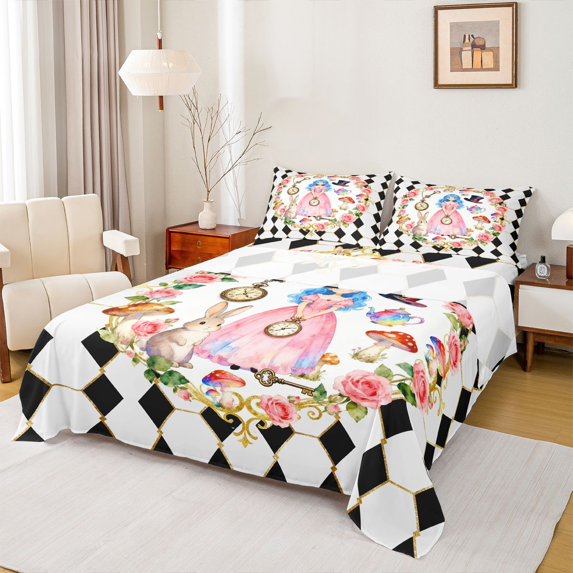 Castle Fairy Kids Cartoon Princess 4-Piece Queen Sheet Sets