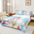 thumbnail image 1 of Castle Fairy Kids Teens Cute Bowknot Cat Queen Sheet Sets,Rainbow Animal Bed Set, 1 of 7