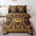 thumbnail image 1 of Castle Fairy Kids Teens Gold Crown Bedding Comforter Set,Bohemian Damask Full Bedding Set, 1 of 8