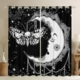 thumbnail image 1 of Castle Fairy Kids Teens Gothic Moth Skull Black Out Curtains,Black White Curtains Pack of 2 (42x63 Each),Galaxy Universe Moon Stars Bedroom Curtains,Lightweight Room Decor, 1 of 6