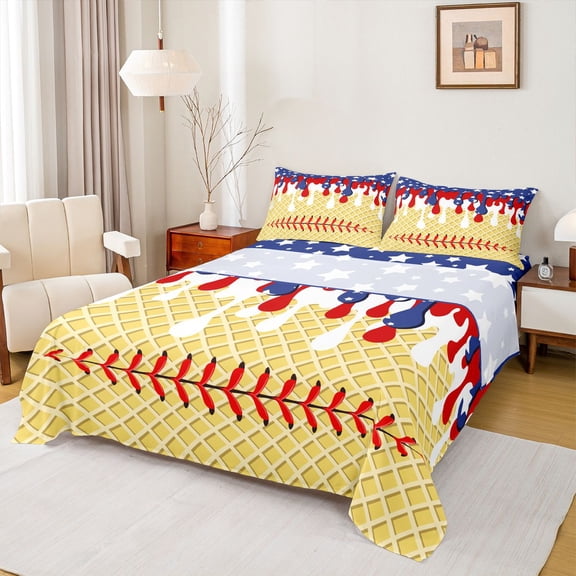 Castle Fairy Kids Teens Ice Cream Twin Sheet Sets,Sport Football Bedding