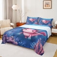 thumbnail image 1 of Castle Fairy Kids Teens Kawaii Axolotl Bed Sheets,Sea Salamander King Sheets, 1 of 7