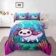 thumbnail image 1 of Castle Fairy Kids Teens Kawaii Bow Axolotl Twin Comforter Sets,Sea Salamander Bedding Set, 1 of 7