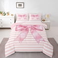 thumbnail image 1 of Castle Fairy Kids Teens Kawaii Bowknot Twin Comforter Sets,Dreamy Ribbon Bow Bedding Set, 1 of 8