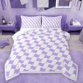 thumbnail image 1 of Castle Fairy Kids Teens Minimalist Geometric Grid 3 Pieces Queen Comforter Set,Minimalist Ultra Soft Bedding Sets,Abstract Stripes Bedding Comforter Set Breathable,Microfiber Bedroom Decor, 1 of 8