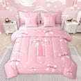 thumbnail image 1 of Castle Fairy Kids Teens Personalized Initial T Bedding Comforter Set 7pcs,Kawaii Pink Ribbon Bowknot Queen Bedding Sets Super Cozy,Dreamy Princess Queen Sheet Sets,Luxury Bedroom Decor,Reversible, 1 of 8