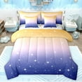 thumbnail image 1 of Castle Fairy Kids Teens Universe Galaxy Cosmos Twin Bedding Sets 7-Piece,Starry Sky Bedding Comforter Set Microfiber,Blue Yellow Pink Gradient Breathable Sheet Sets,Lightweight Room Decor,Reversible, 1 of 8