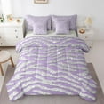 thumbnail image 1 of Castle Fairy Kids Zebra Print Twin Bedding Sets,Bling Glitter Print Bedding Comforter Set, 1 of 8