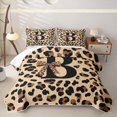 thumbnail image 1 of Castle Fairy Leopard Bow Letter B Quilt King for Girls,Old Fashion King Coverlet Set, 1 of 7