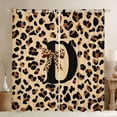 thumbnail image 1 of Castle Fairy Leopard Bow Letter D Black Out Curtains for Girls,Old Fashion Curtains Pack of 2 (42x63 Each), 1 of 6