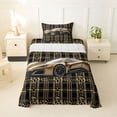 thumbnail image 1 of Castle Fairy Leopard Plaid Sports Car Twin Sheet Sets 3pcs for Boys, Pattern Art Bedding for Bedroom, Gold Black, 1 of 6