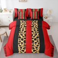 thumbnail image 1 of Castle Fairy Leopard Print Bedding Comforter Set,Abstract Stripes King Bedding Sets, 1 of 8