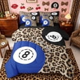 thumbnail image 1 of Castle Fairy Leopard Print Billiards Queen Bedding 7pcs, Vintage Sport Theme Bedding Comforter Set Queen, Brown Black Blue,Black Reversible, 1 of 7