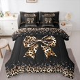 thumbnail image 1 of Castle Fairy Leopard Print Bowknot Bedding Comforter Set,Cheetah Print King Bedding Sets, 1 of 8