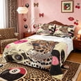 thumbnail image 1 of Castle Fairy Leopard Print King Sheets 4pcs, Sport Billiard Bedding, Black Pink Brown,1 Fitted Sheet, 1 Flat Sheet and 2 Pillowcases, 1 of 6