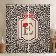 thumbnail image 1 of Castle Fairy Leopard Print Letter E Curtains Pack of 2 (42x84 Each) for Women,Red Bow Art Curtains Blackout, 1 of 6