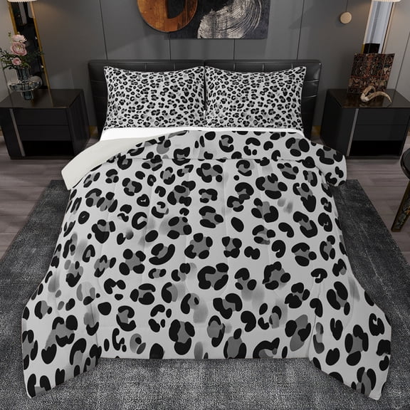 Castle Fairy Leopard Print Queen Comforter Set,Cheetah Print Bedding Comforter Set