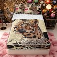 thumbnail image 1 of Castle Fairy Leopard Print Zipper Twin Comforter Sets with Fitted Sheet and 2 Pillowcases, Sport Billiard Zipper Bedding Set, Black Pink Brown,4-Piece, 1 of 6