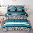 thumbnail image 1 of Castle Fairy Leopard Zebra Print Bedding Comforter Set,Abstract Stripes Queen Bedding Sets, 1 of 8