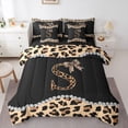 thumbnail image 1 of Castle Fairy Letter Monogrammed Bow S Bedding Comforter Set,Leopard Print Full Bedding Set, 1 of 8