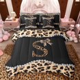 thumbnail image 1 of Castle Fairy Letter Monogrammed Bow S Twin Bedding Sets,Leopard Bedding Comforter Set, 1 of 8
