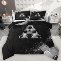 Castle Fairy Letter Monogrammed A Boy Girl Bedding Comforter Set 2pcs,Geometric Honeycomb Twin Comforter Sets Microfiber,Graffiti Splash Breathable Bedding Set,Lightweight Room Decor,Reversible