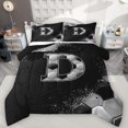 thumbnail image 1 of Castle Fairy Letter Monogrammed D Boy Girl Bedding Comforter Set 2pcs,Geometric Honeycomb Twin Comforter Sets Microfiber,Graffiti Splash Breathable Bedding Set,Lightweight Room Decor,Reversible, 1 of 8