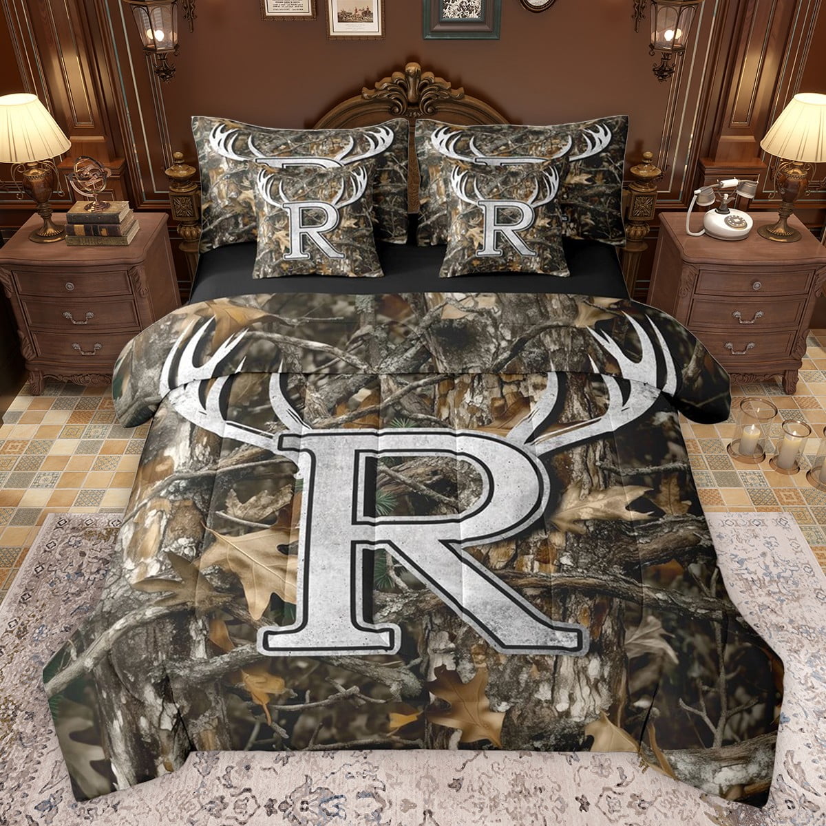 Castle Fairy Letter Monogrammed R Bedding Comforter Set 7 Pieces Female ...