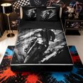 thumbnail image 1 of Castle Fairy Line Art Rider Zipper Full Size Comforter Sets with Fitted Sheet and 2 Pillowcases,Grunge Overlay Zipper Bedding Set for Bedroom,Charcoal Ivory,4pcs,Black Reversible, 1 of 6