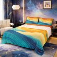 thumbnail image 1 of Castle Fairy Line Art Sunset Wave Bed Sheets 4-Piece,Gradient Mountain Ocean Abstract Full Size Sheets,Orange Teal,1 Fitted Sheet,1 Flat Sheet and 2 Pillowcases, 1 of 6