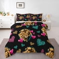 thumbnail image 1 of Castle Fairy Lion Animal Full Size Comforter Sets,Leopard Print Love Heart Bedding Sets, 1 of 8
