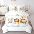 thumbnail image 1 of Castle Fairy Lion Elephant Giraffe Bedding Comforter Set,Stars Print Full Bedding Set, 1 of 8