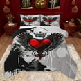 thumbnail image 1 of Castle Fairy Love Heart Angel Wings 3 Pieces Queen Comforter Set for Female Women,Happy Valentine's Day Bedding Sets,Gothic Queen Crown Bedding Comforter Set Breathable,Graffiti Splash Bedroom Decor, 1 of 8