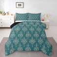 thumbnail image 1 of Castle Fairy Luxury Vintage Damask Queen Comforter Set,Bohemian Bedding Comforter Set, 1 of 8