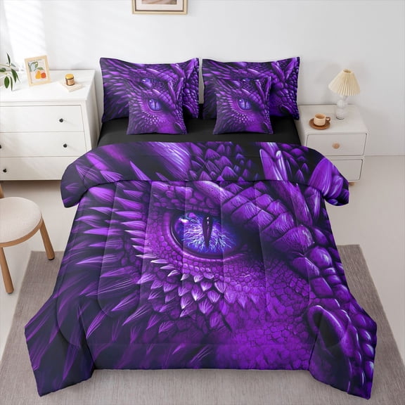 Castle Fairy Magical Dragon Bedding Comforter Set,Gothic Animal Queen Bedding Sets