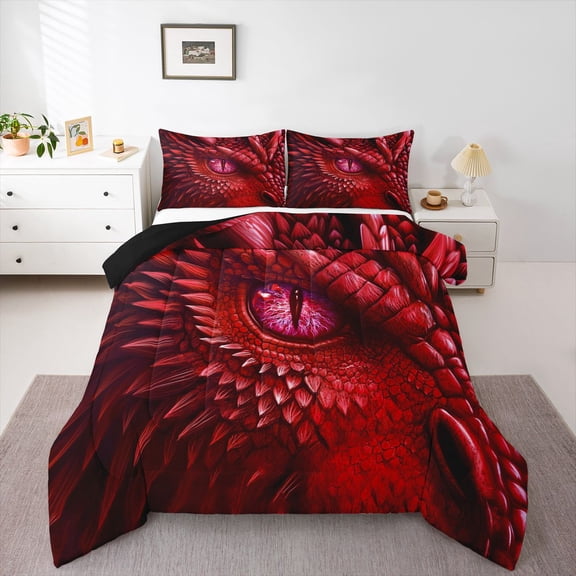 Castle Fairy Magical Dragon Queen Comforter Set,Gothic Animal Bedding Comforter Set