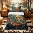 thumbnail image 1 of Castle Fairy Maple Leaves Deer Twin Sheets 3pcs,Autumn Jungle Wildlife Bedding,Rust Brown Cream,1 Fitted Sheet, 1 Flat Sheet and 1 Pillowcase, 1 of 6