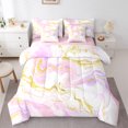 thumbnail image 1 of Castle Fairy Marble Watercolor 7-Piece Twin Bedding Sets for Teens Women Men,Abstract Marbling Bedding Comforter Set,Stone Pattern Breathable Sheet Sets,Lightweight Room Decor, 1 of 8