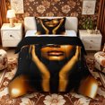 thumbnail image 1 of Castle Fairy Mask Black Girl Twin Comforter Sets 2pcs,Starry Sky Bedding Set,Grey Reversible,1 Comforter and 1 Pillowcase, 1 of 6