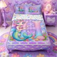 thumbnail image 1 of Castle Fairy Mermaid Letter H Zipper Full Size Comforter Sets with Fitted Sheet and 2 Pillowcases,Ocean Princess Zipper Bedding Set,4pcs,Reversible, 1 of 6