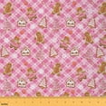 thumbnail image 1 of Castle Fairy Merry Christmas Girl Fabric by the Yard 3 Yards,Geometric Plaid Sewing Fabric,Gingerbread Man Fabric for Sewing,Ultra Soft Home Decor, 1 of 6