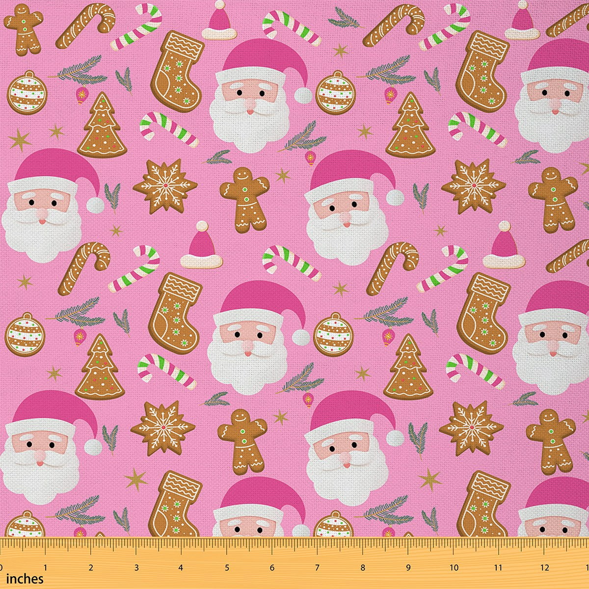 Castle Fairy Merry Christmas Girl Fabric by the Yard 3 Yards,Santa Claus Sewing Fabric,Gingerbread Man Fabric for Sewing,Ultra Soft Home Decor
