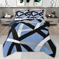 thumbnail image 1 of Castle Fairy Mid Century Lines Queen Comforter Set,Vintage Stripes Bedding Comforter Set, 1 of 8