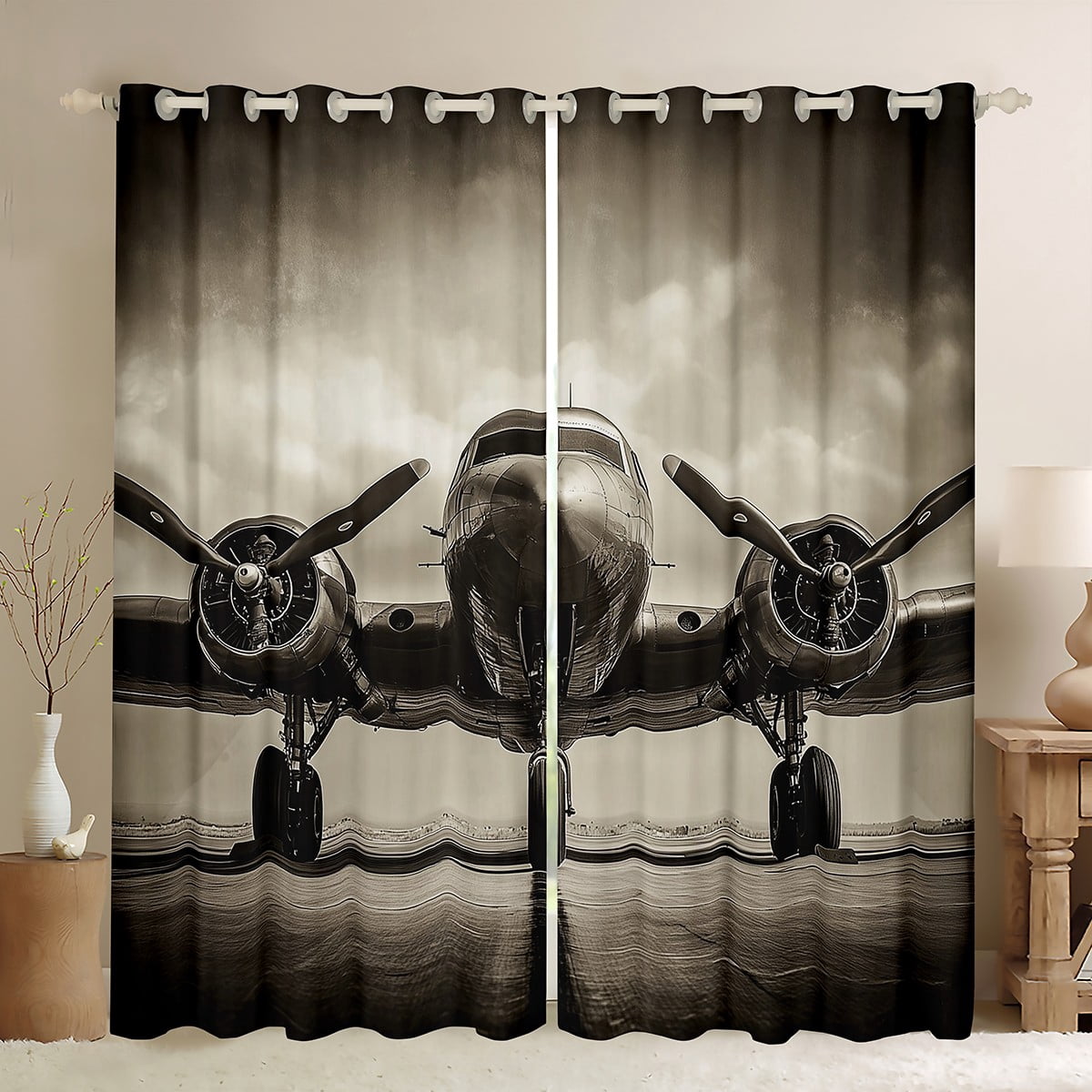 Castle Fairy Jet Black Out Curtains,Transportation Theme Curtains Pack ...