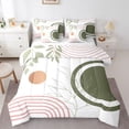 thumbnail image 1 of Castle Fairy Minimalism Stripes Bedding Comforter Set,Tree Leaves King Bedding Sets, 1 of 8