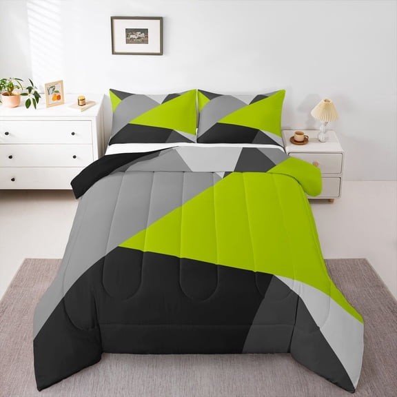 Castle Fairy Minimalism Triangle Full Size Comforter Sets,Geometric Bedding Sets