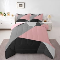Castle Fairy Minimalism Triangle Twin Comforter Sets,Mid Century Geometric Bedding Set