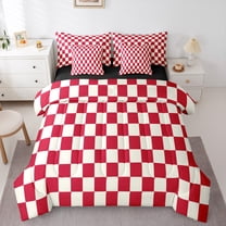 Castle Fairy Minimalist Buffalo Twin Bedding Sets 7-Piece for Female Men Adults,Geometric Plaid Grid Bedding Comforter Set Microfiber,Mid Century Breathable Sheet Sets,Super Cozy Room Decor
