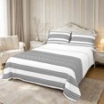 thumbnail image 1 of Castle Fairy Minimalist Horizontal Band Bed Sheets 4-Piece,Retro Solid Stripe Full Size Sheets,Black White,1 Flat Sheet, 1 Fitted Sheet and 2 Pillowcases, 1 of 7